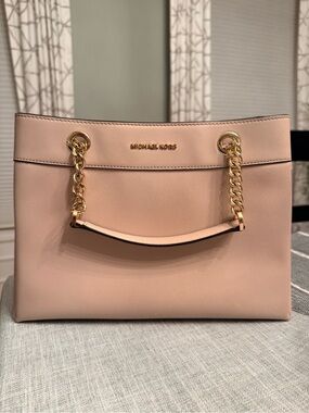 Michael Kors Blush Lori Satchel: Leather Chain-Handle Tote